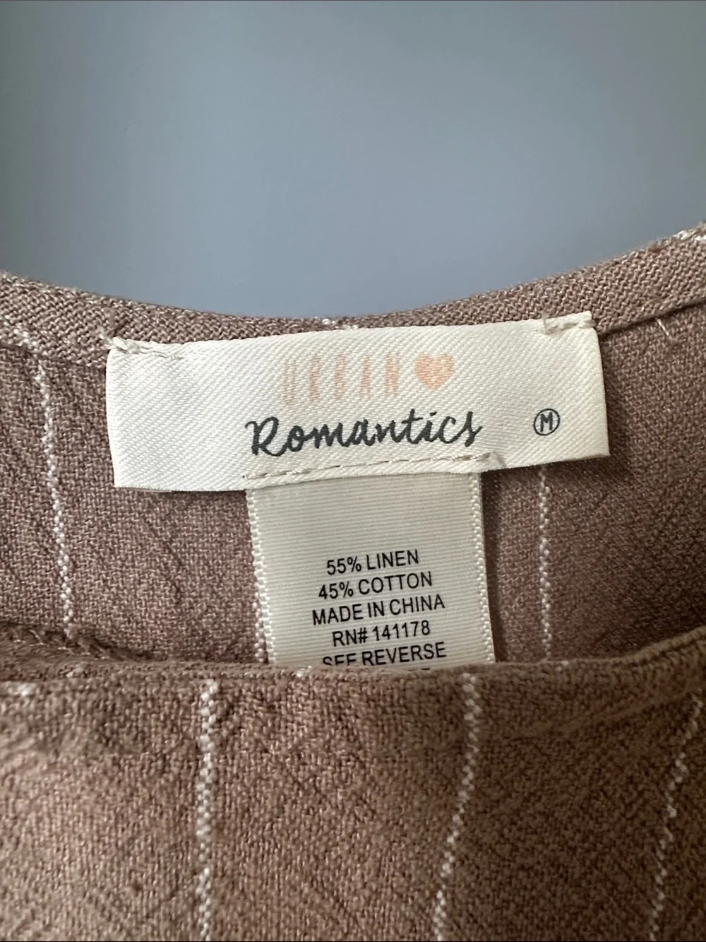 URBAN Romantics Tan Pinstripe Jumper Romper